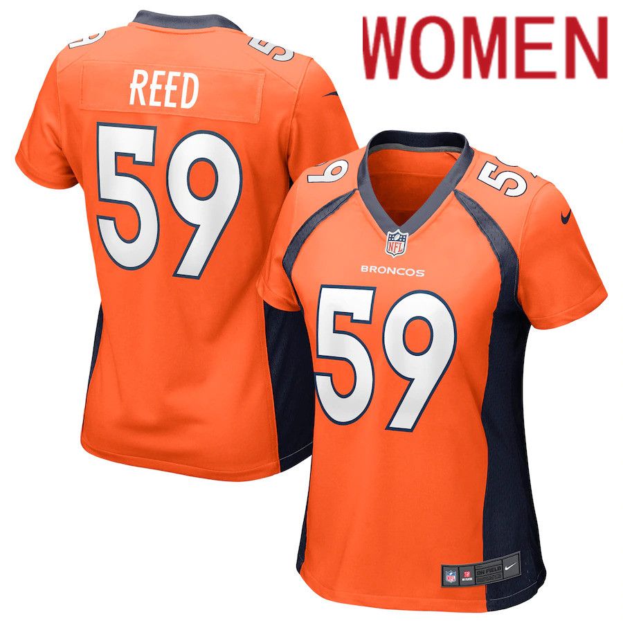 Women Denver Broncos #59 Malik Reed Nike Orange Game NFL Jersey->women nfl jersey->Women Jersey